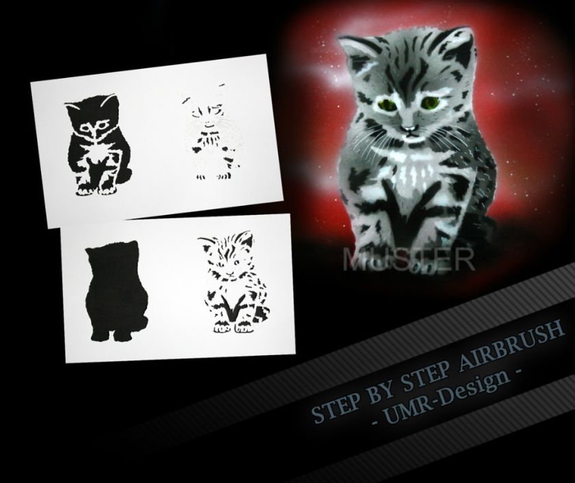 Airbrush Stencil Template 4 Steps AS 098 M Size 5,11 x 3,95  