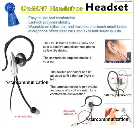 HANDS FREE HEADSET for Verizon GzOne Boulder Cell Phone  