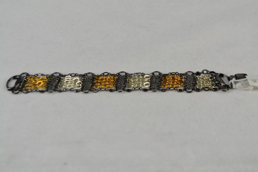 SORRELLI Black Gold & Silver Chain Bracelet B7  