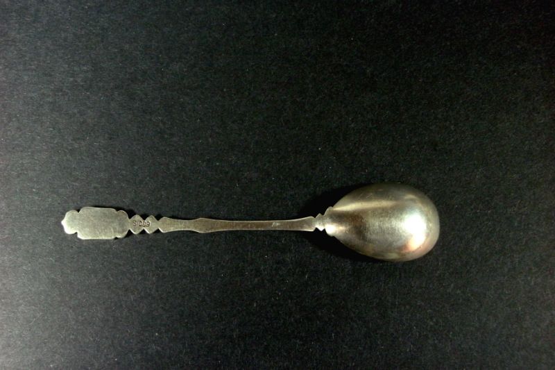 Antique Norway Stavekirk Chapel 830 Fine Silver Demitasse Spoon  