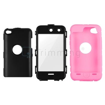  PINK DELUXE 3 PIECES HARD SOFT CASE COVER SKIN IPOD TOUCH 4 4G 4TH GEN