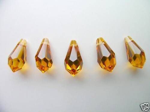 TOPAZ Swarovski 6000 Tear Drop Crystal Beads 12 Pieces  