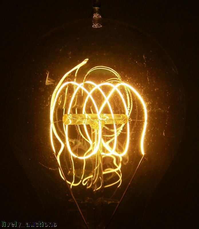 Circa 1920 Edison Light Bulb Reproduction 4 Loop Filament 60 Watt 240 