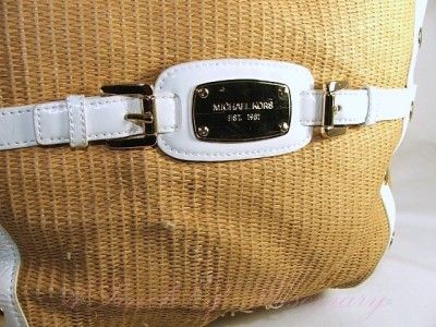 Michael Kors Panama Large Shoulder Tote Straw Bag Purse  