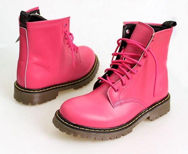 NEW Womens Hi High Top Military Combat Boots Pink Fashion Shoes NWT sz 