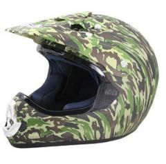 DOT ATV Dirt Bike MX Green Camo Motorcycle Helmet  