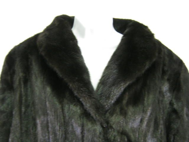 SAGA MINK Long Brown Black Mink Fur Coat Jacket  