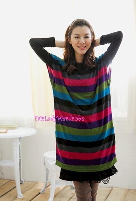 Japan 3D Circle Lace Patch Knit Slip Dress Black  