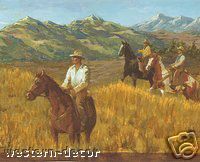 Western Roundup Wallpaper Border / Cowboys Horses Cows  