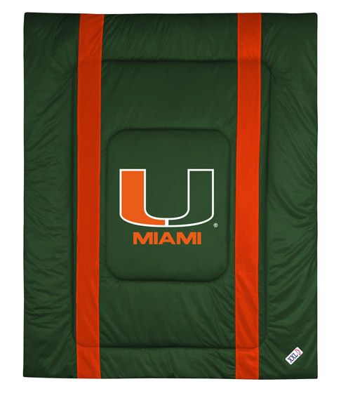 NCAA MIAMI HURRICANES SL (3) Piece Comforter Bed Set  