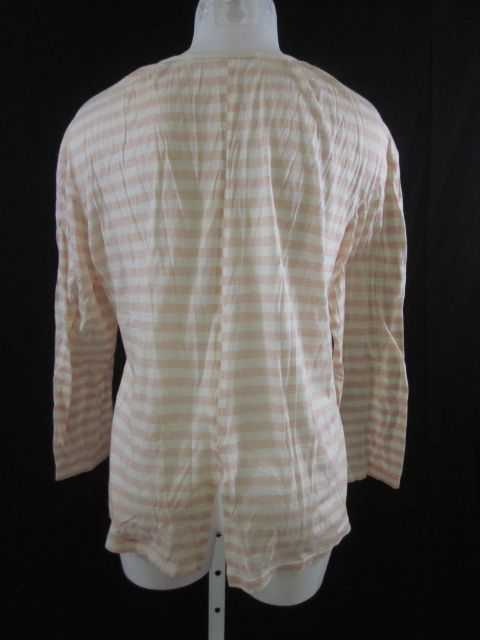 MARC JACOBS Pink Ivory Striped Bow Neck Shirt Top Sz 6  