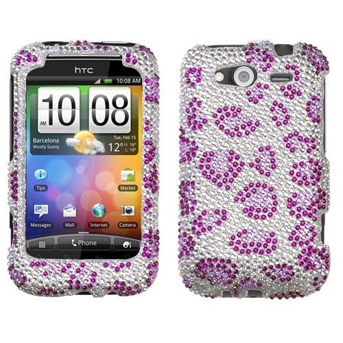   Cheetah Crystal Diamond BLING Hard Case Phone Cover for HTC Wildfire S