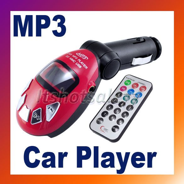 Car  Player SD MMC Slot FM Transmitter Remote Red  