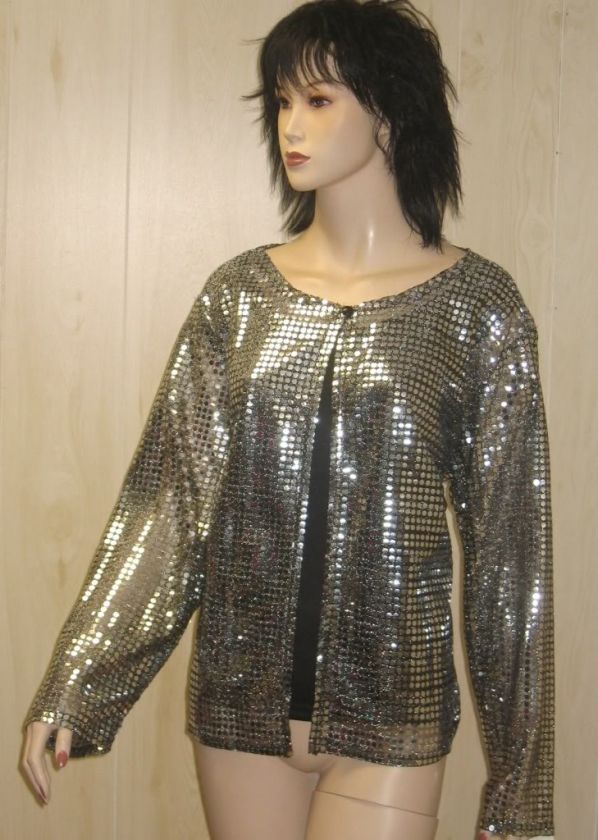 GOLD Party Top SHELL JACKET SHIRT 2fer 22 PLUS SIZE 3x  