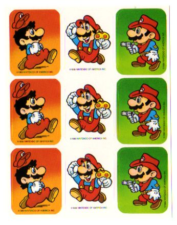 Vintage 1980s SUPER MARIO BROTHERS Sticker Sheet  